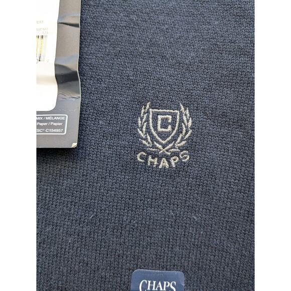 Chaps Sweater Vest Men’s Large Navy Blue Sleeveless Preppy V-Neck Size XL NWT - Picture 4 of 10
